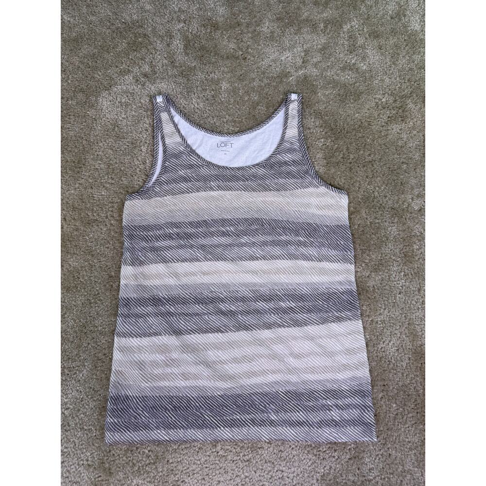 Loft Women's Striped Sleeveless Tank Top Size XS Blouse Stretch Soft D943